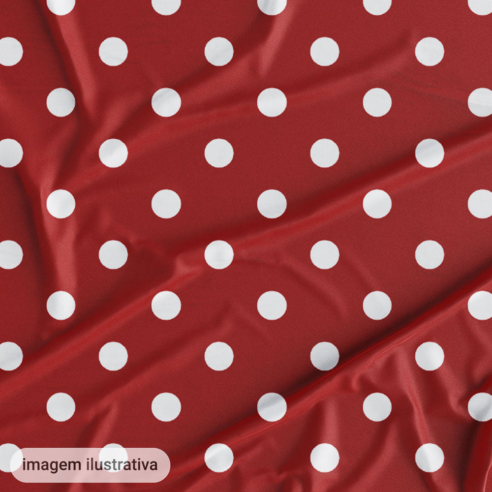 Oxford Digital Bolinhas Fundo Vermelho