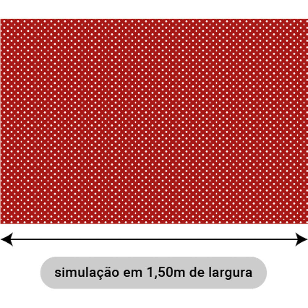 Oxford Digital Bolinhas Fundo Vermelho