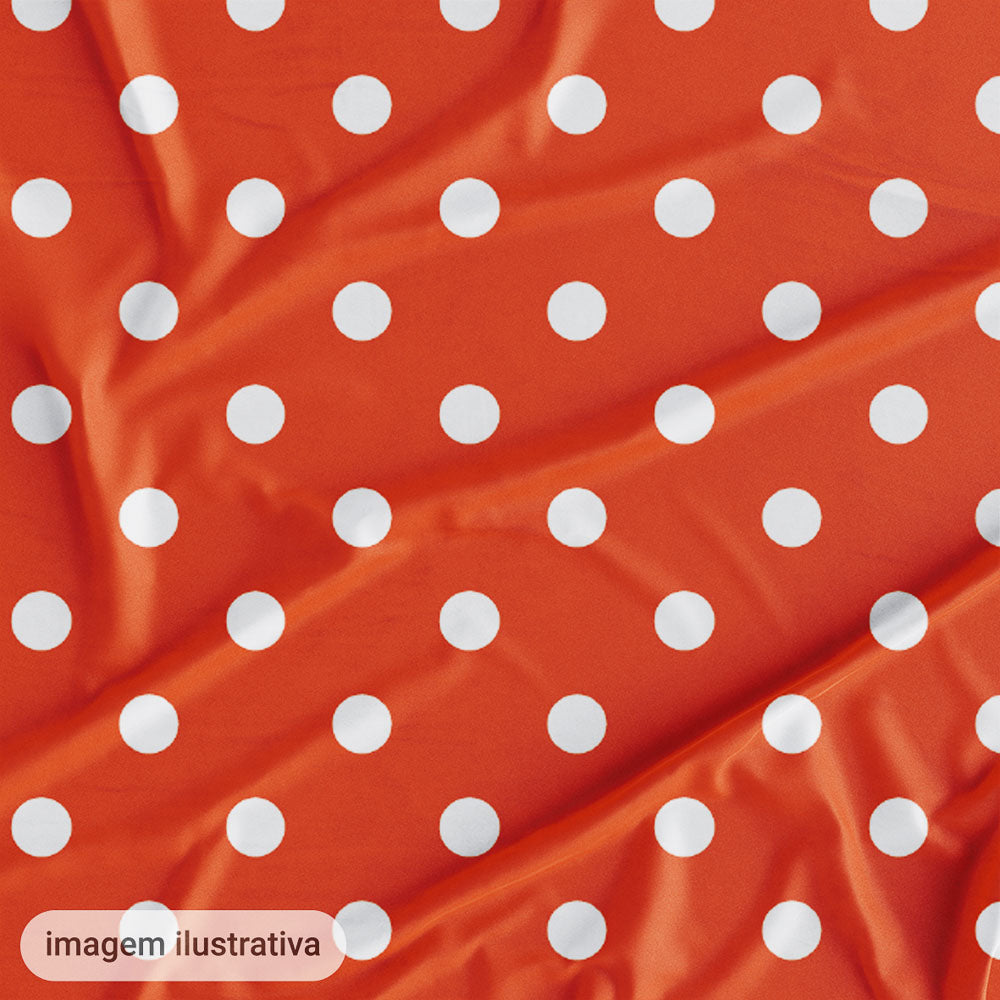 Oxford Digital Bolinhas Fundo Vermelho Cereja