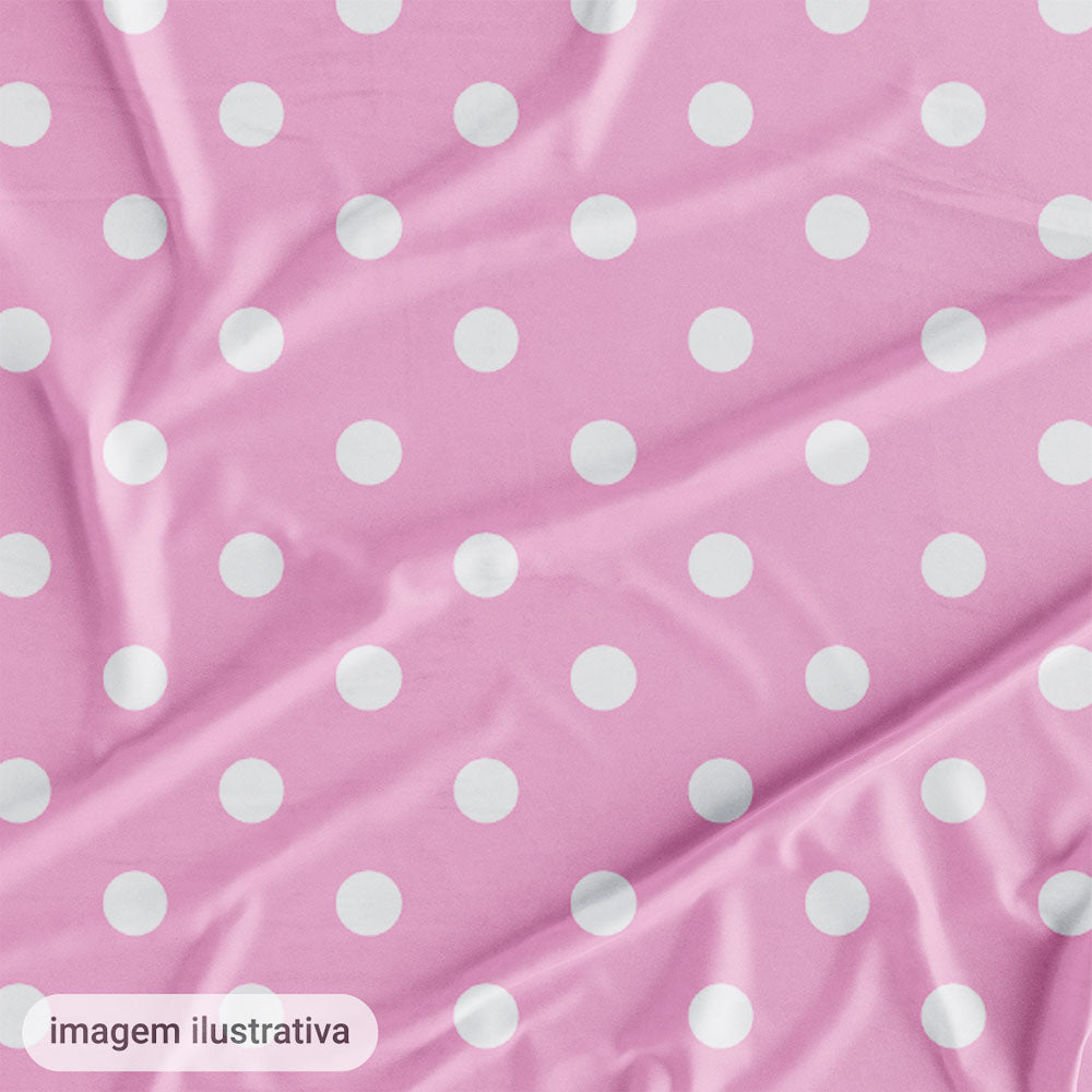 Oxford Digital Bolinhas Fundo Rosa