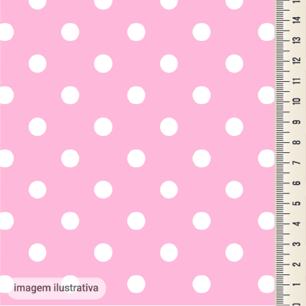 Oxford Digital Bolinhas Fundo Rosa