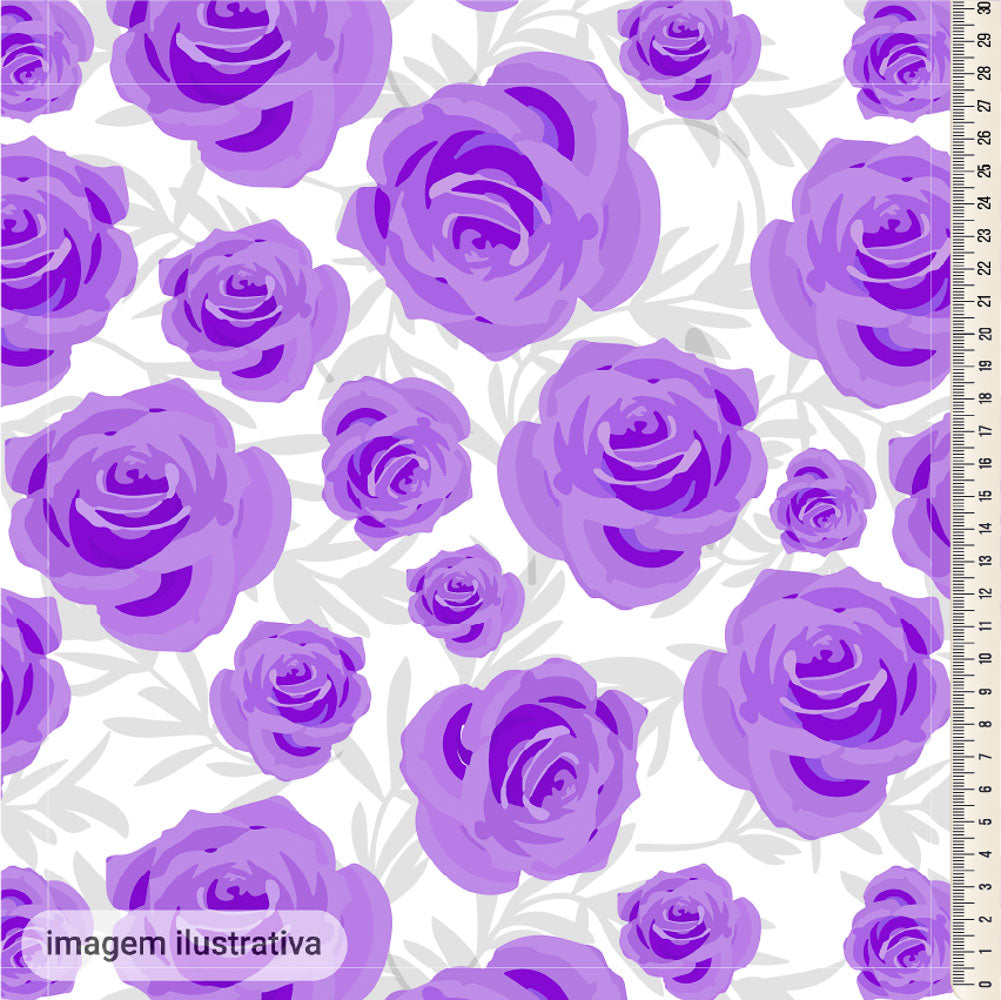 Oxford Digital Rosas Desenhadas Lilás