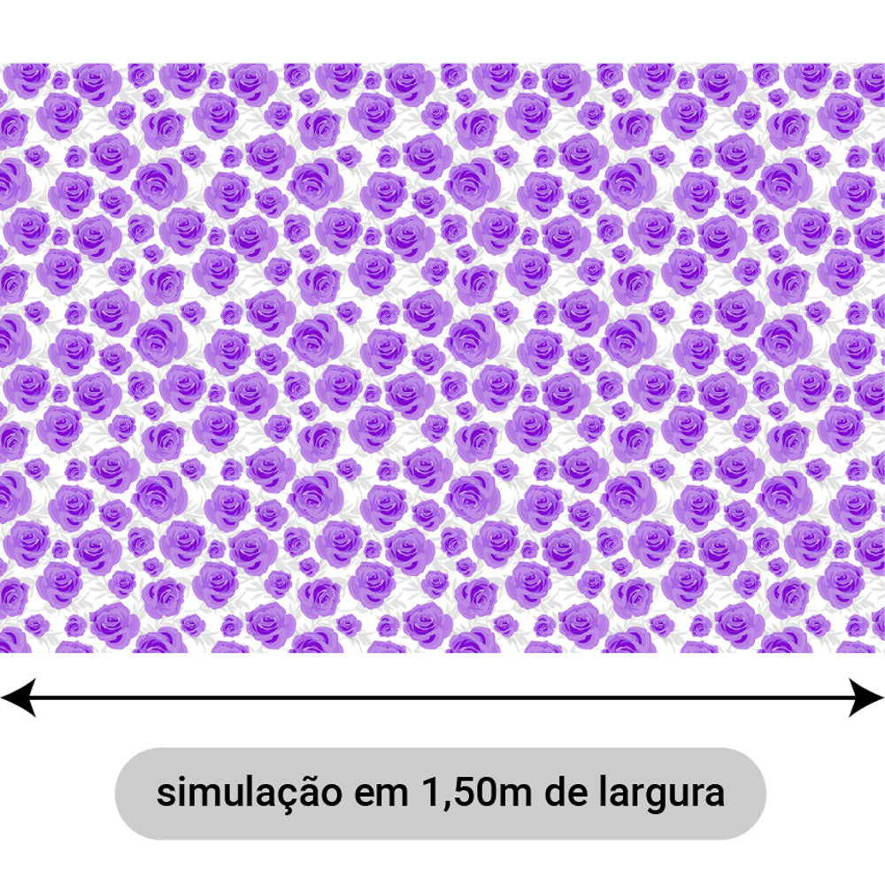 Oxford Digital Rosas Desenhadas Lilás