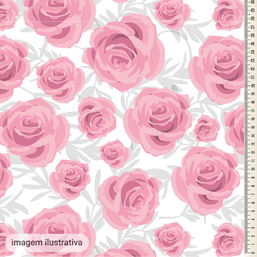 Oxford Digital Rosas Desenhadas Rosa