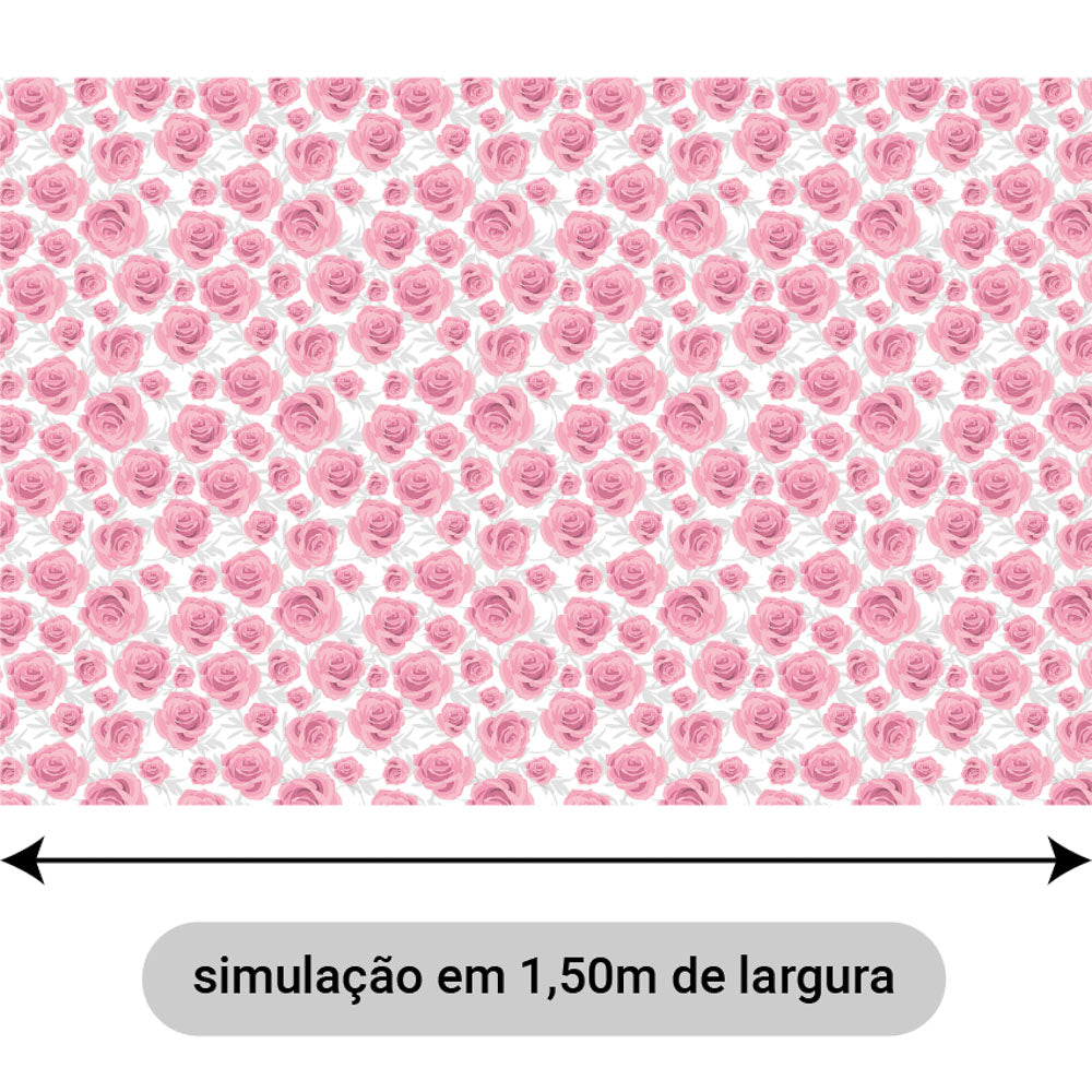 Oxford Digital Rosas Desenhadas Rosa