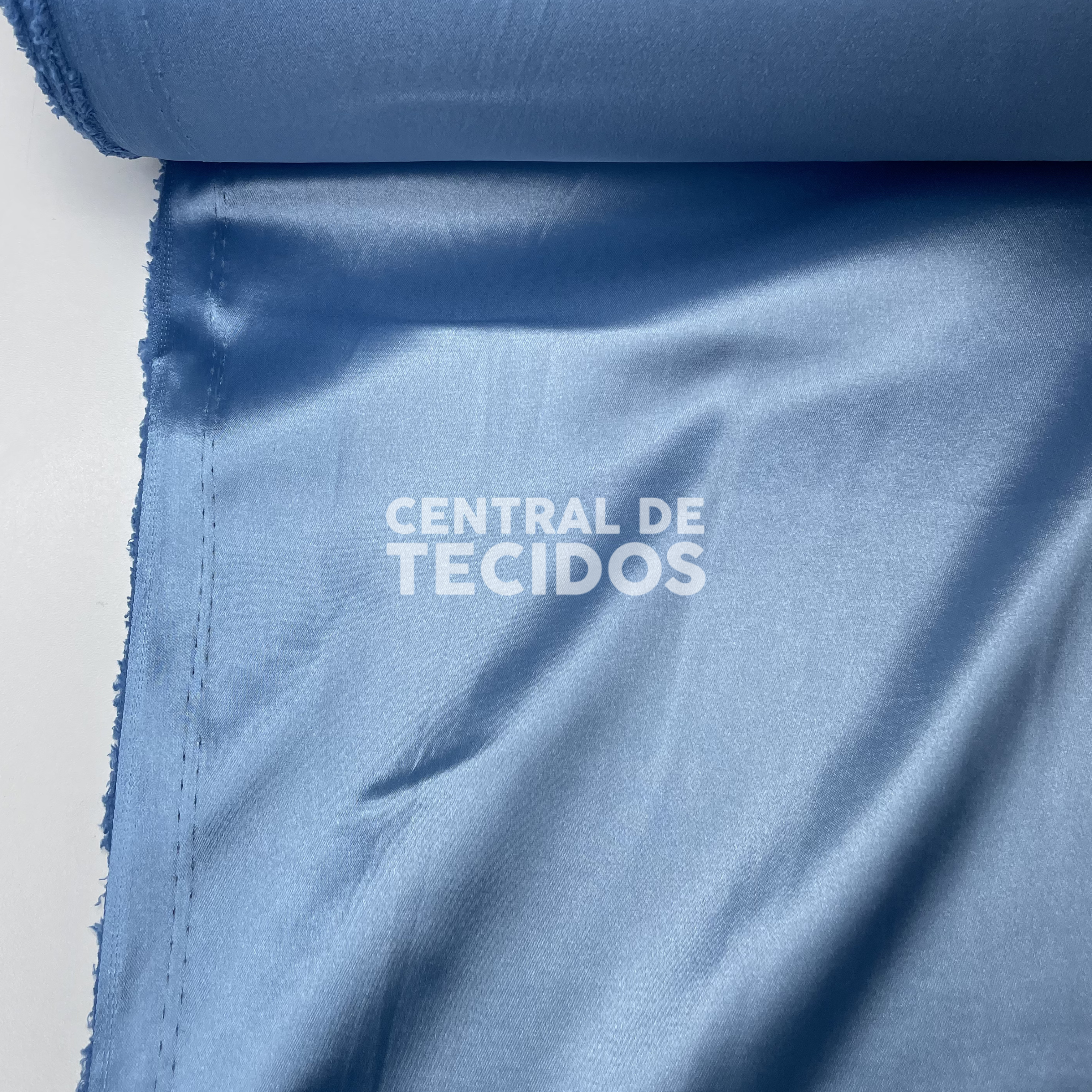 Cetim com Elastano Azul Bebê