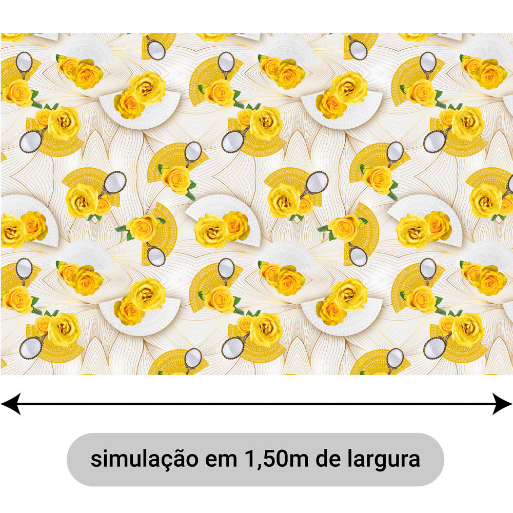 Oxford Digital Leques e Rosas Amarelas