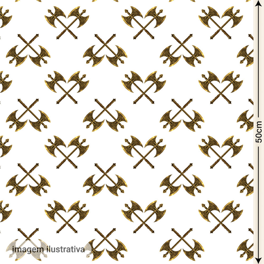 Oxford Digital Machados de Xangô Dourados Fundo Branco