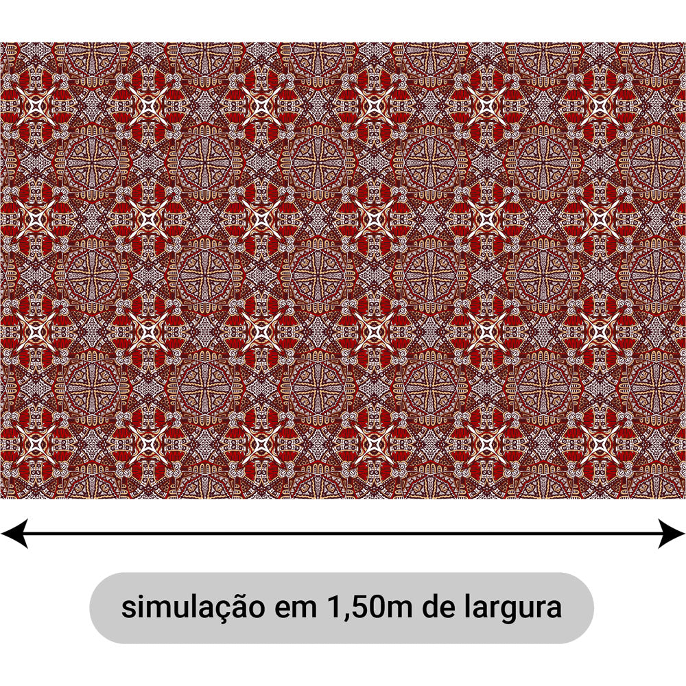 Oxford Digital Étnico Tribal Vermelho e Marrom