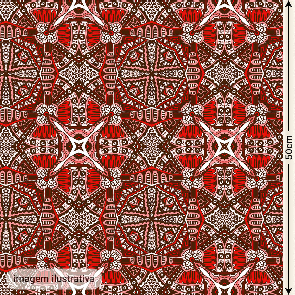Oxford Digital Étnico Tribal Tons de Vermelho