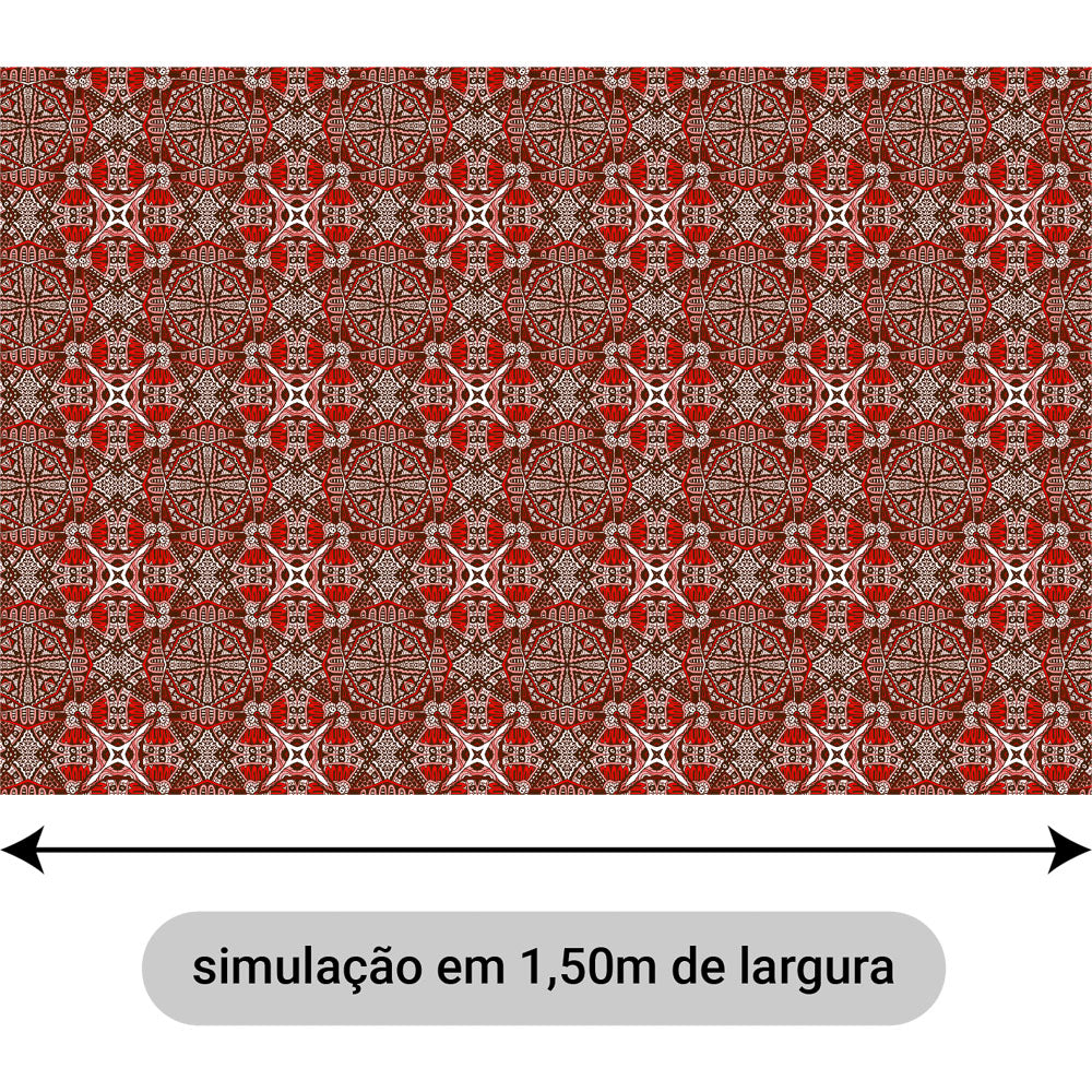 Oxford Digital Étnico Tribal Tons de Vermelho