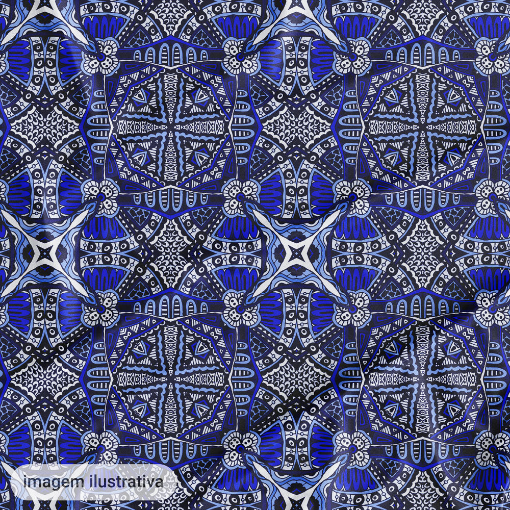 Oxford Digital Étnico Tribal Azul Royal