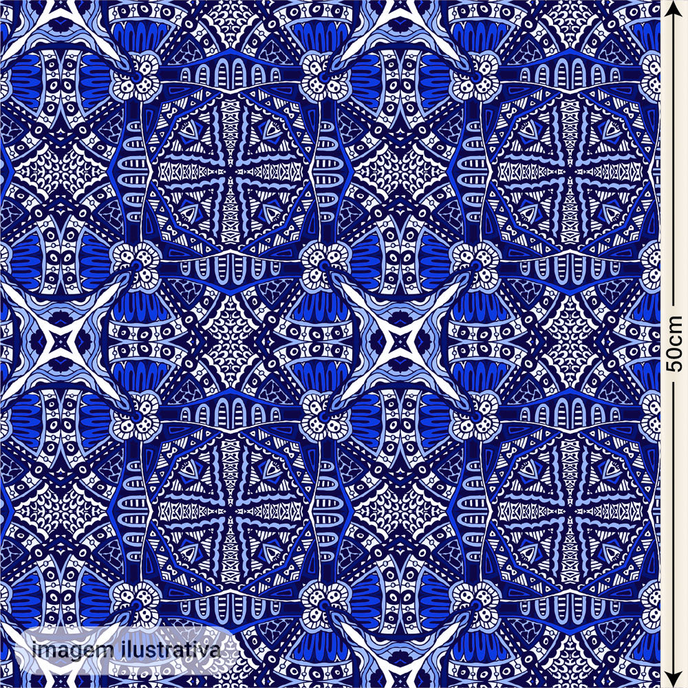 Oxford Digital Étnico Tribal Azul Royal