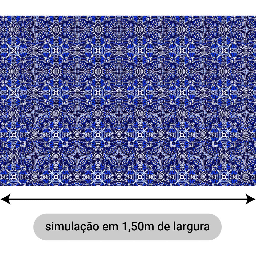 Oxford Digital Étnico Tribal Azul Royal