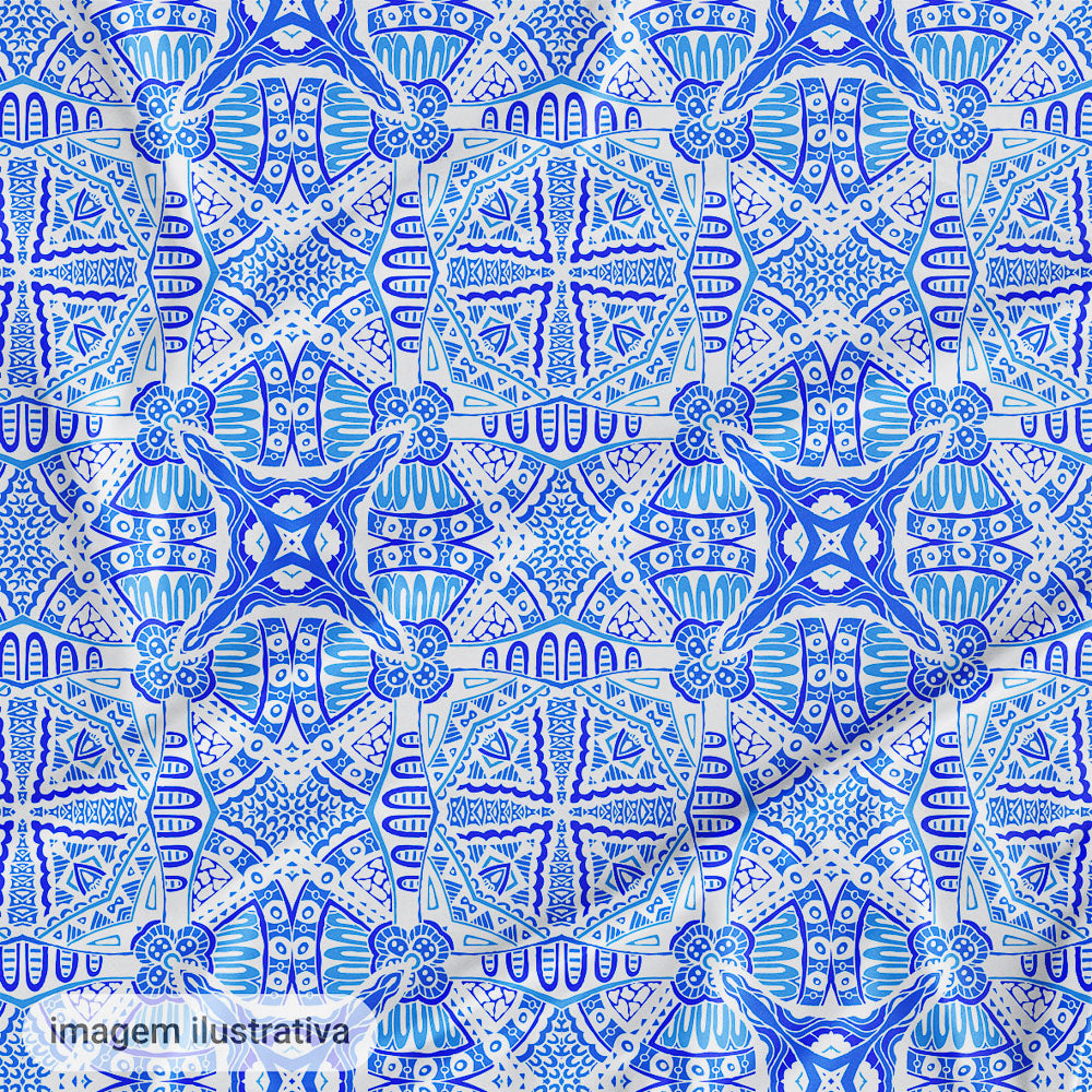 Oxford Digital Étnico Tribal Azul