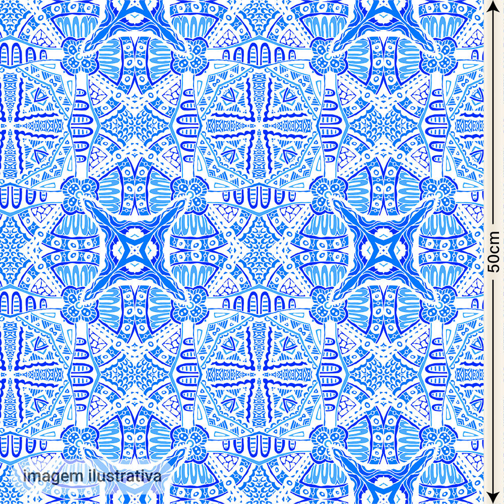 Oxford Digital Étnico Tribal Azul