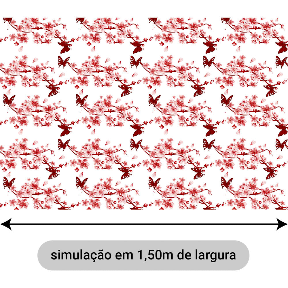 Oxford Digital Borboletas e Flores Branco