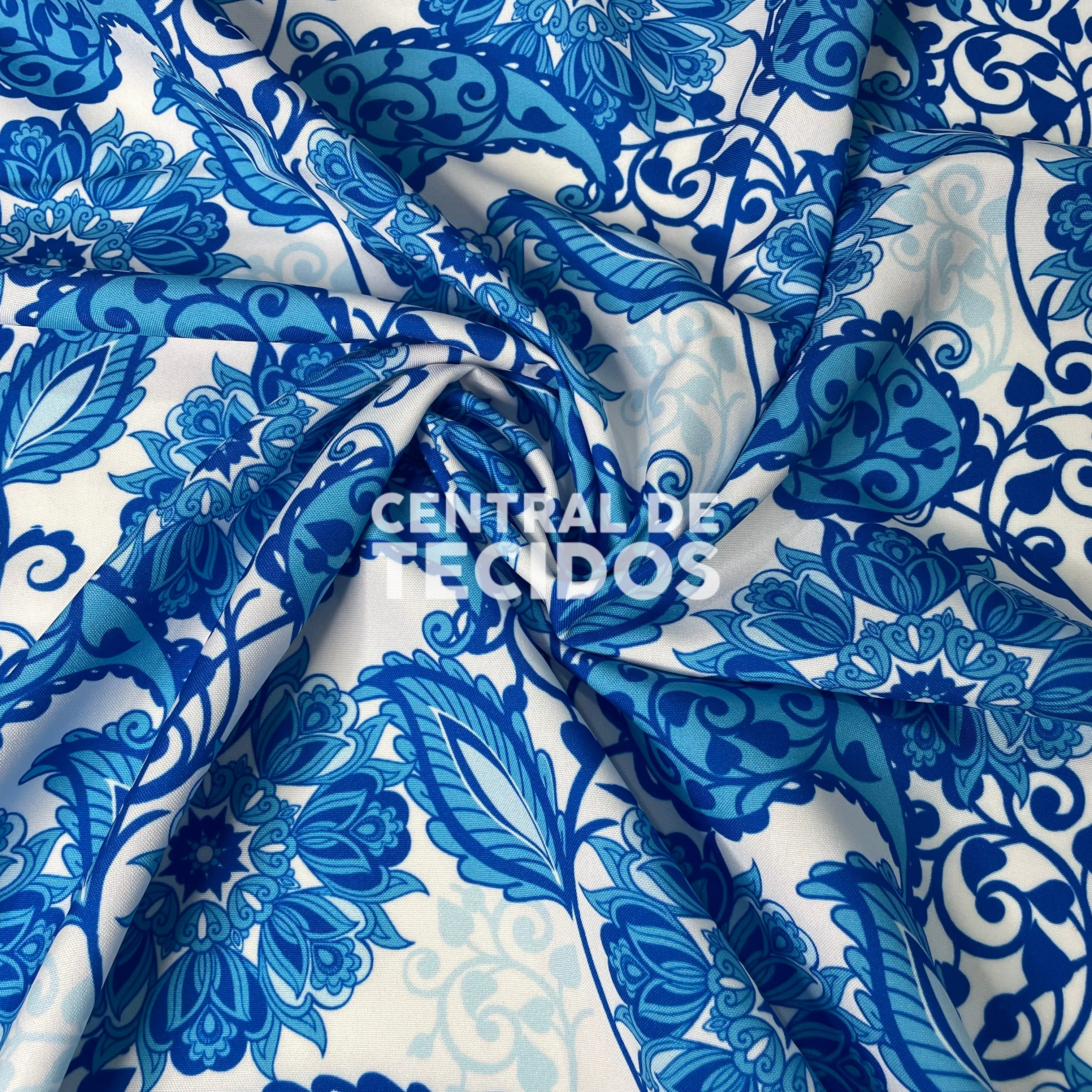 Oxford Digital Folk Flor Azul
