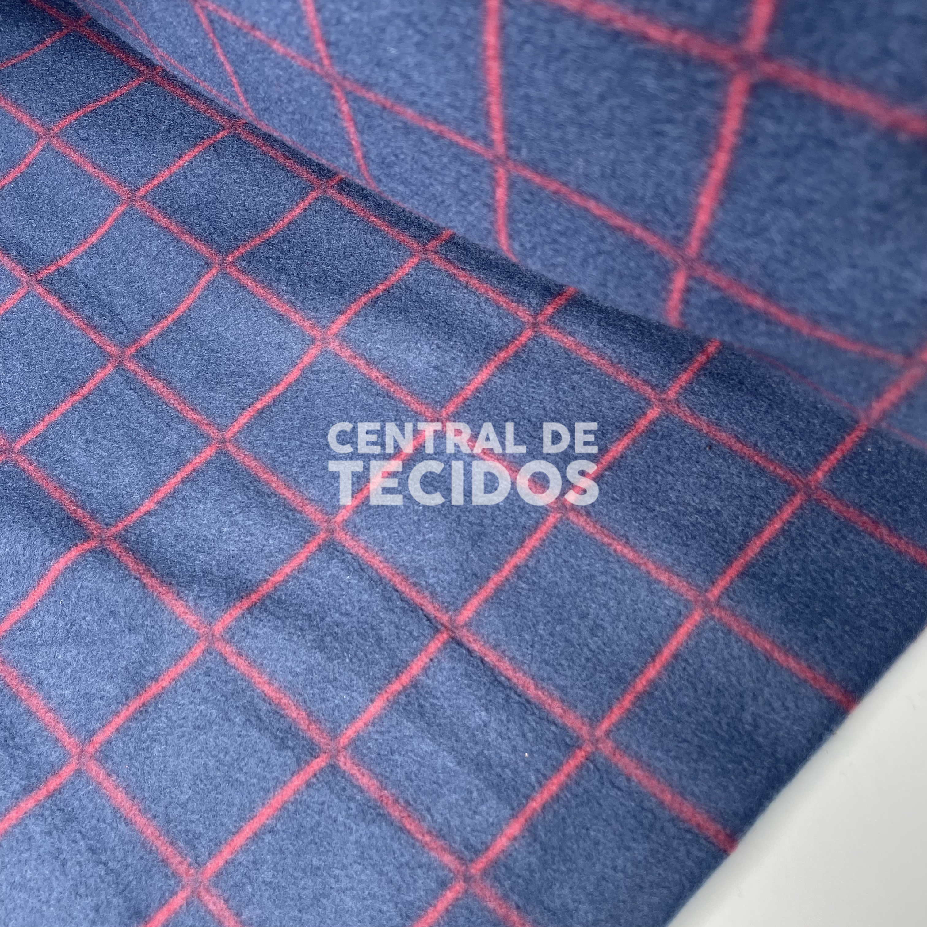 Soft Térmico Xadrez Azul Marinho e Vermelho