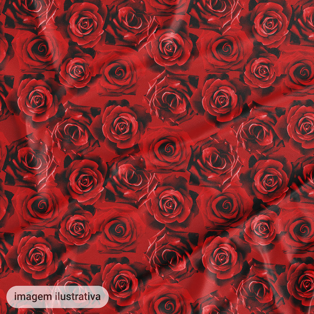 Oxford Digital Rosas Reais Vermelhas Fundo Vermelho