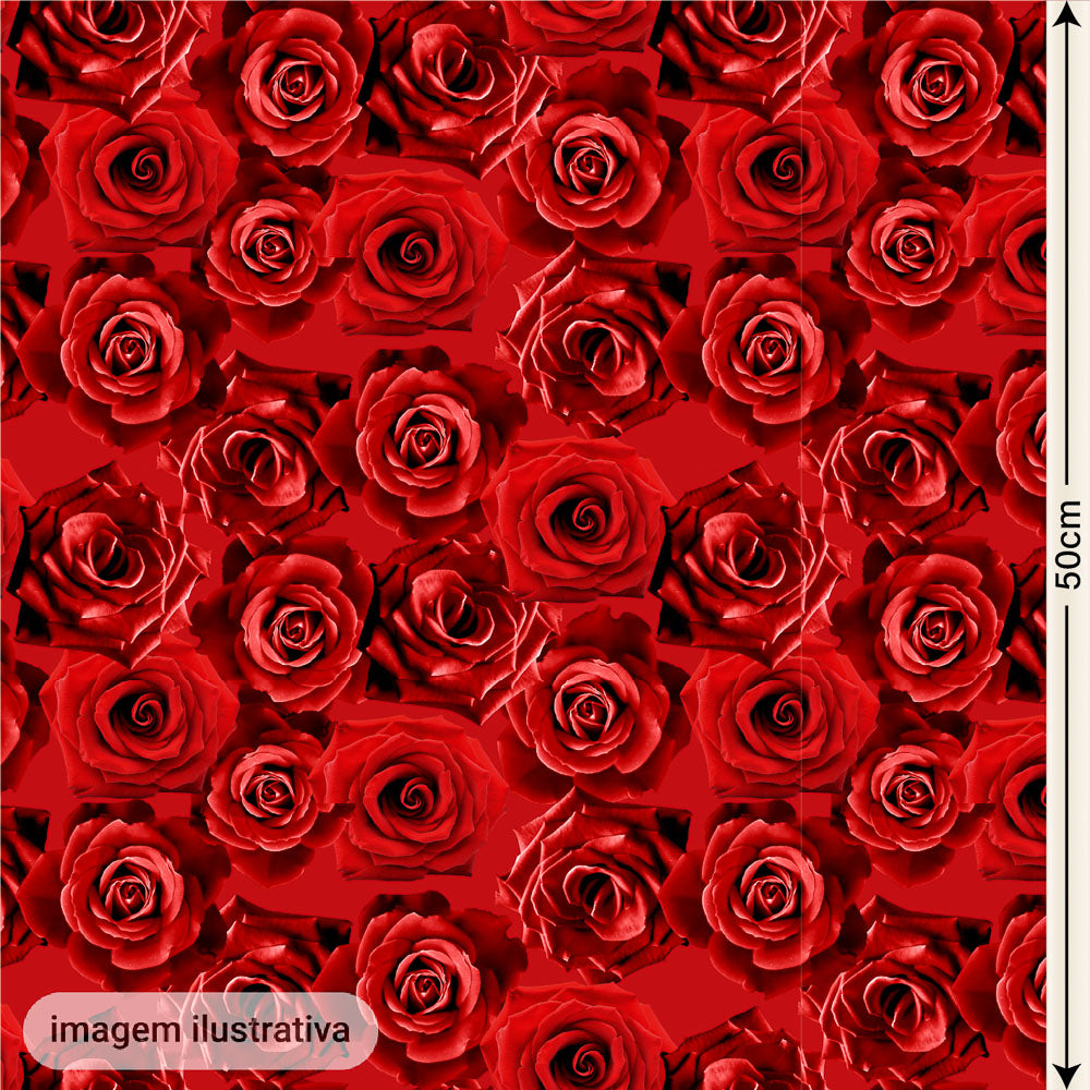 Oxford Digital Rosas Reais Vermelhas Fundo Vermelho