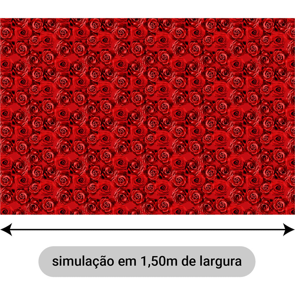 Oxford Digital Rosas Reais Vermelhas Fundo Vermelho
