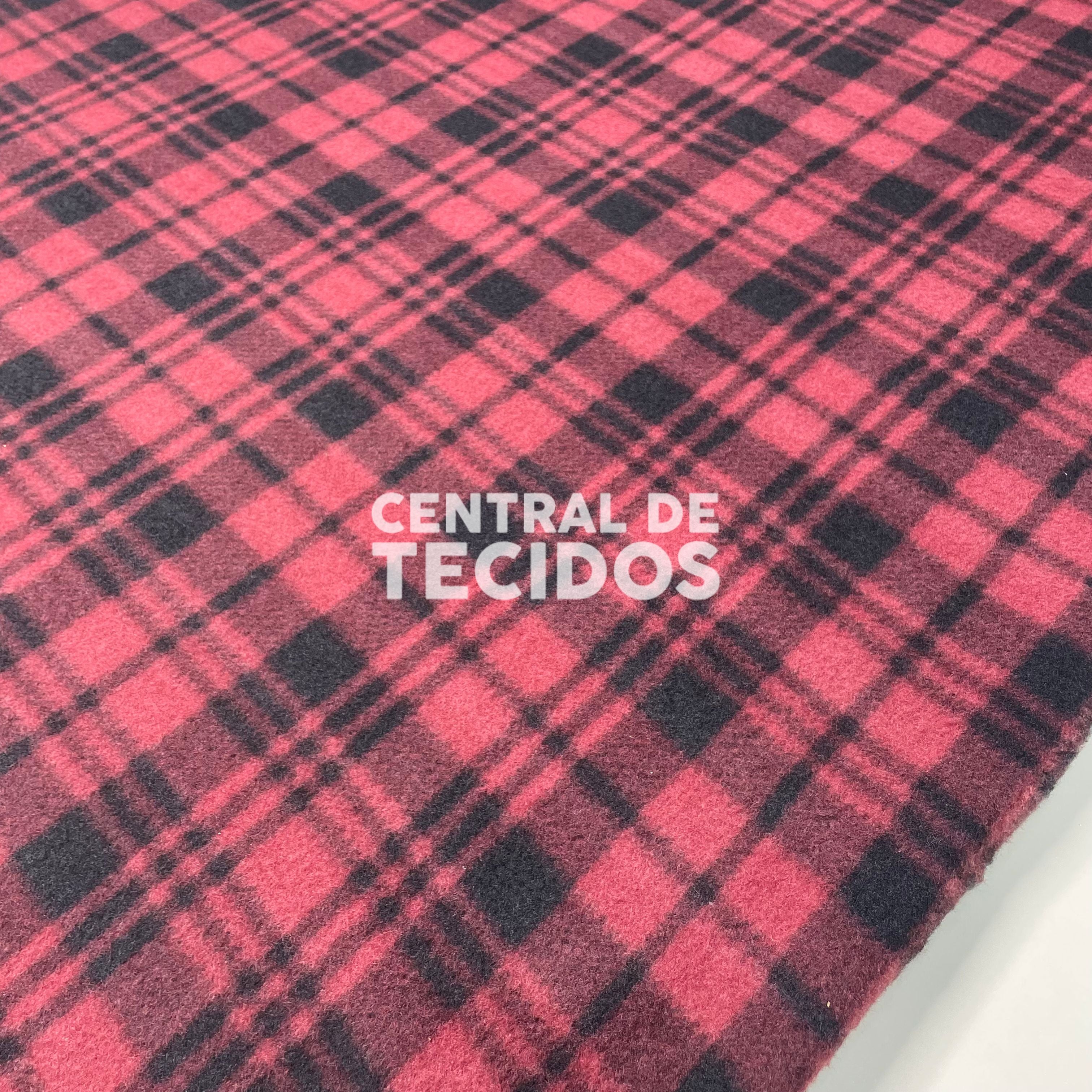 Soft Térmico Xadrezinho Vermelho Bordô e Preto