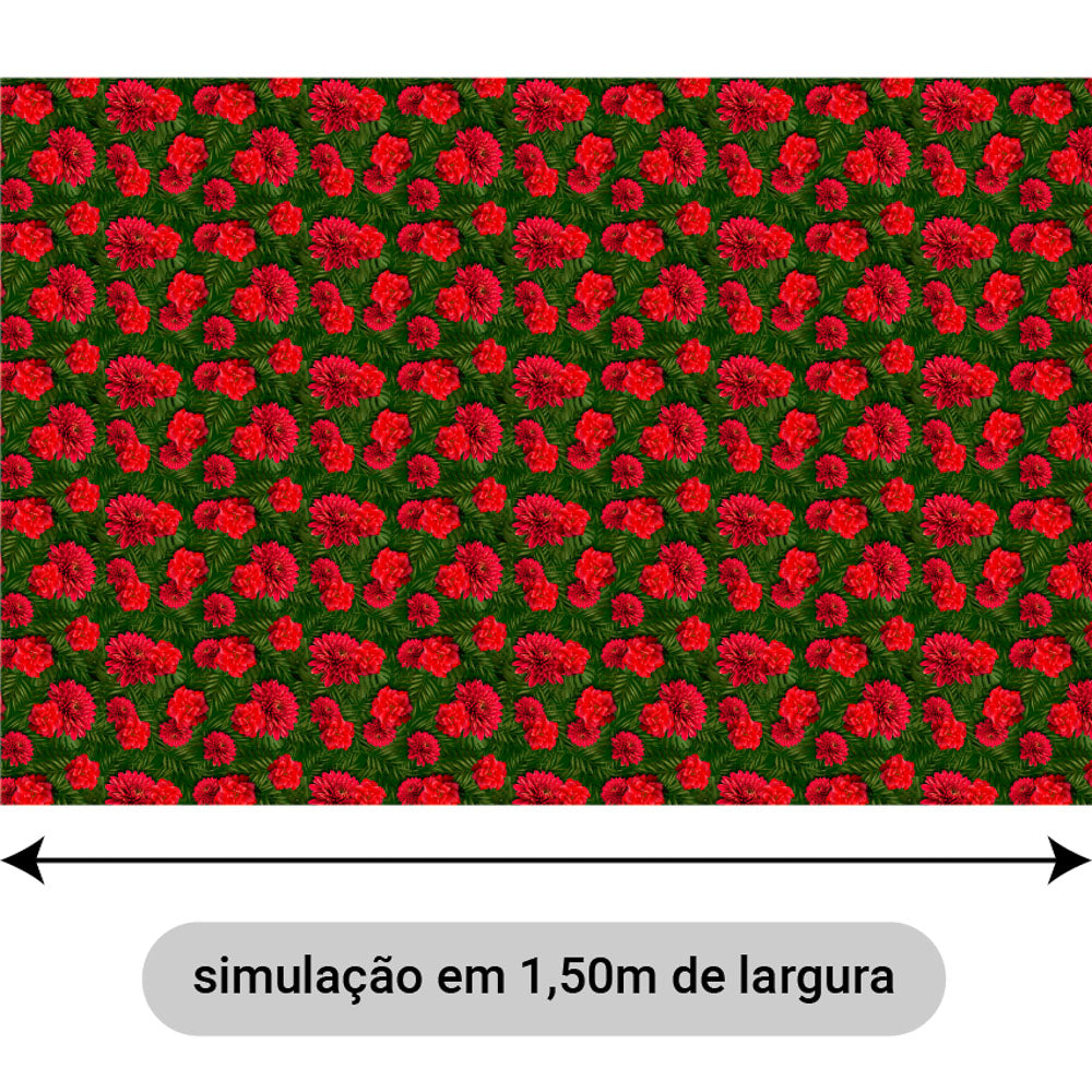 Oxford Orixás Folhagem e Flor Vermelha