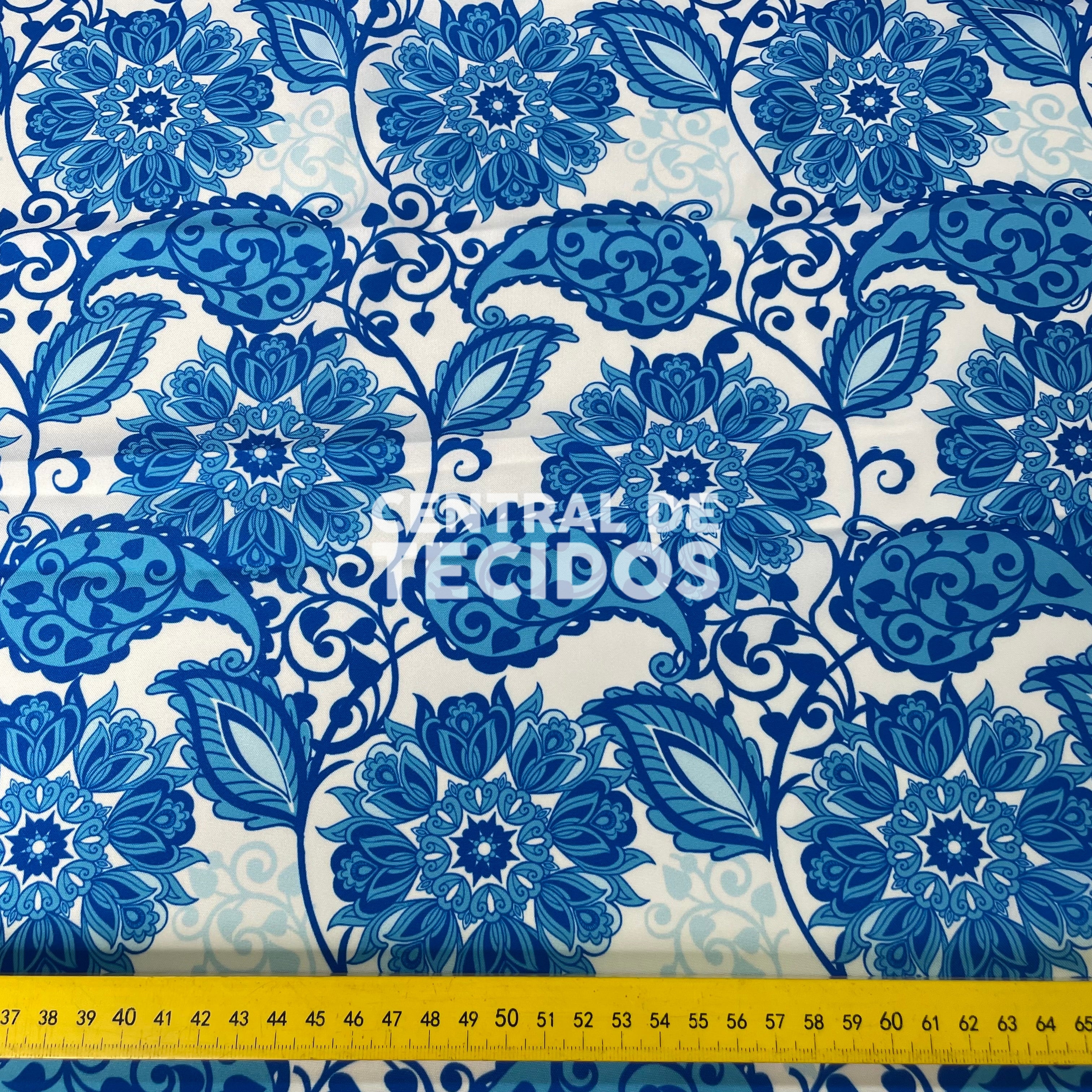 Oxford Digital Folk Flor Azul