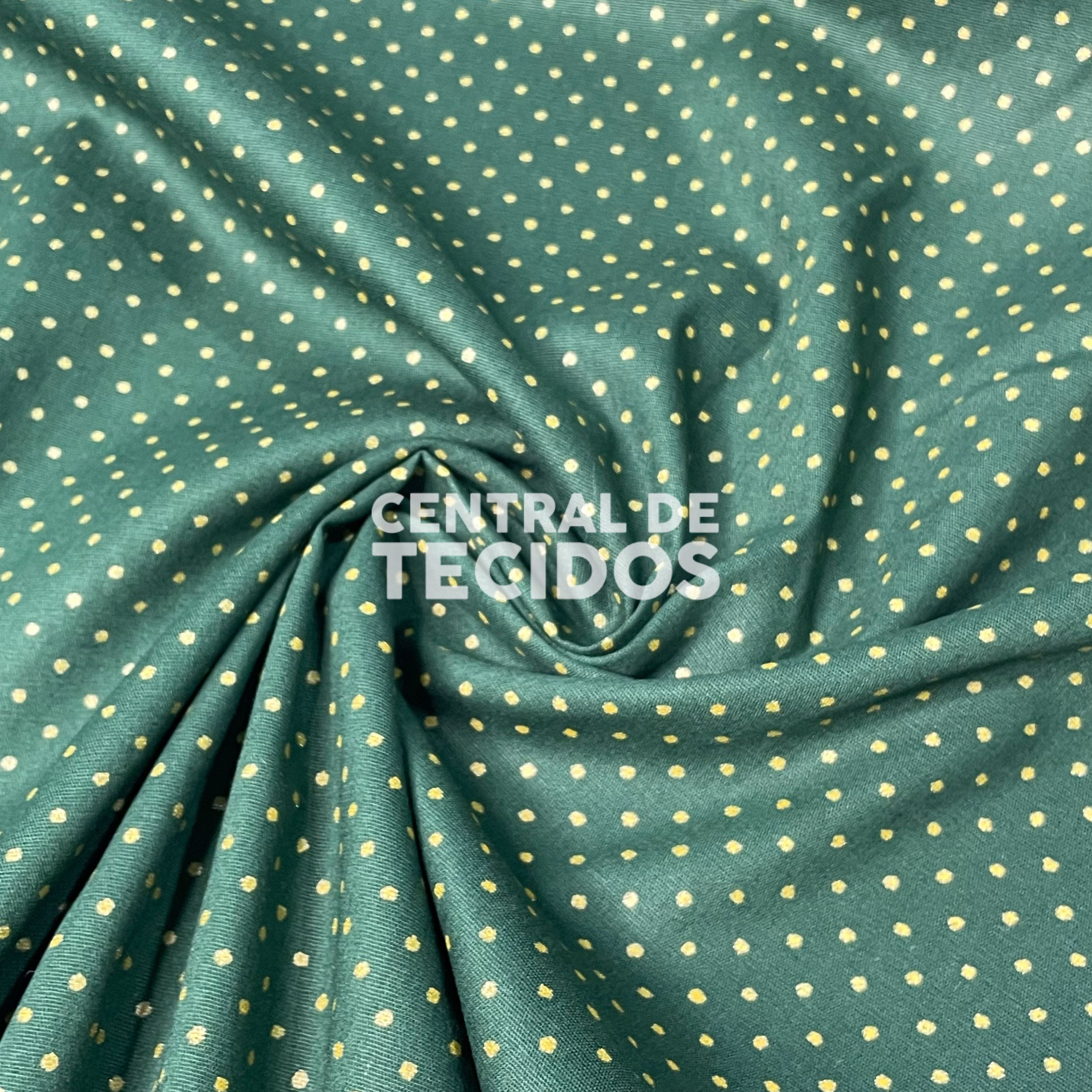 Tricoline Natalino Poás PP Dourado Fundo Verde