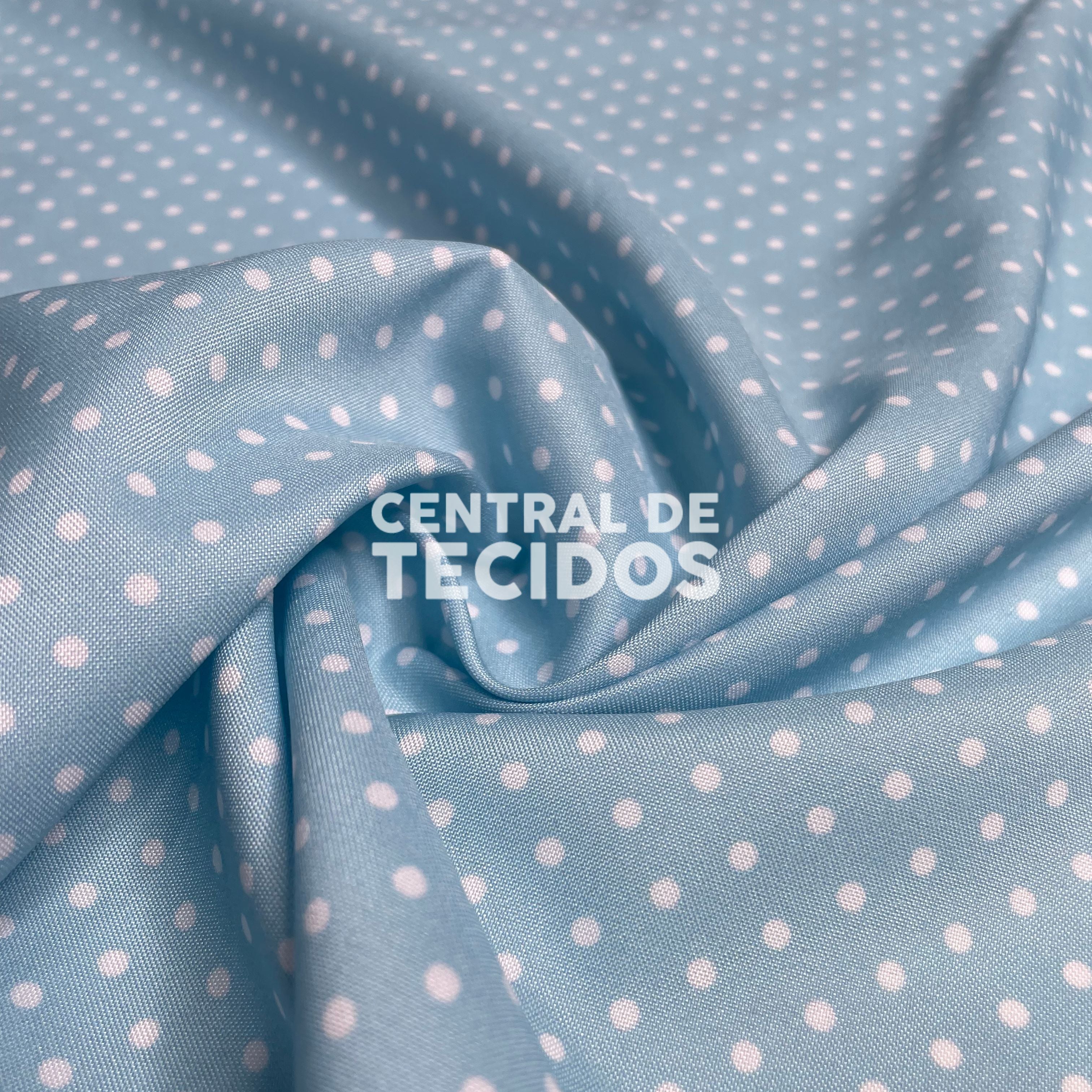Oxfordine Digital Poá 3mm Fundo Azul Bebê