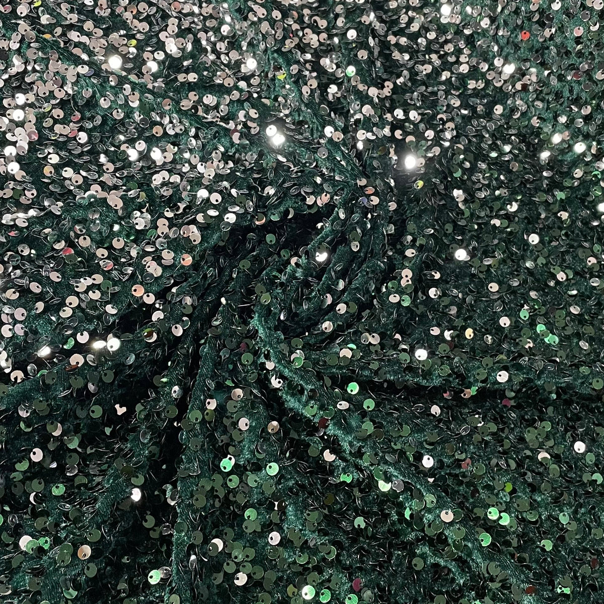 Veludo Paetê Degradê Verde e Prata