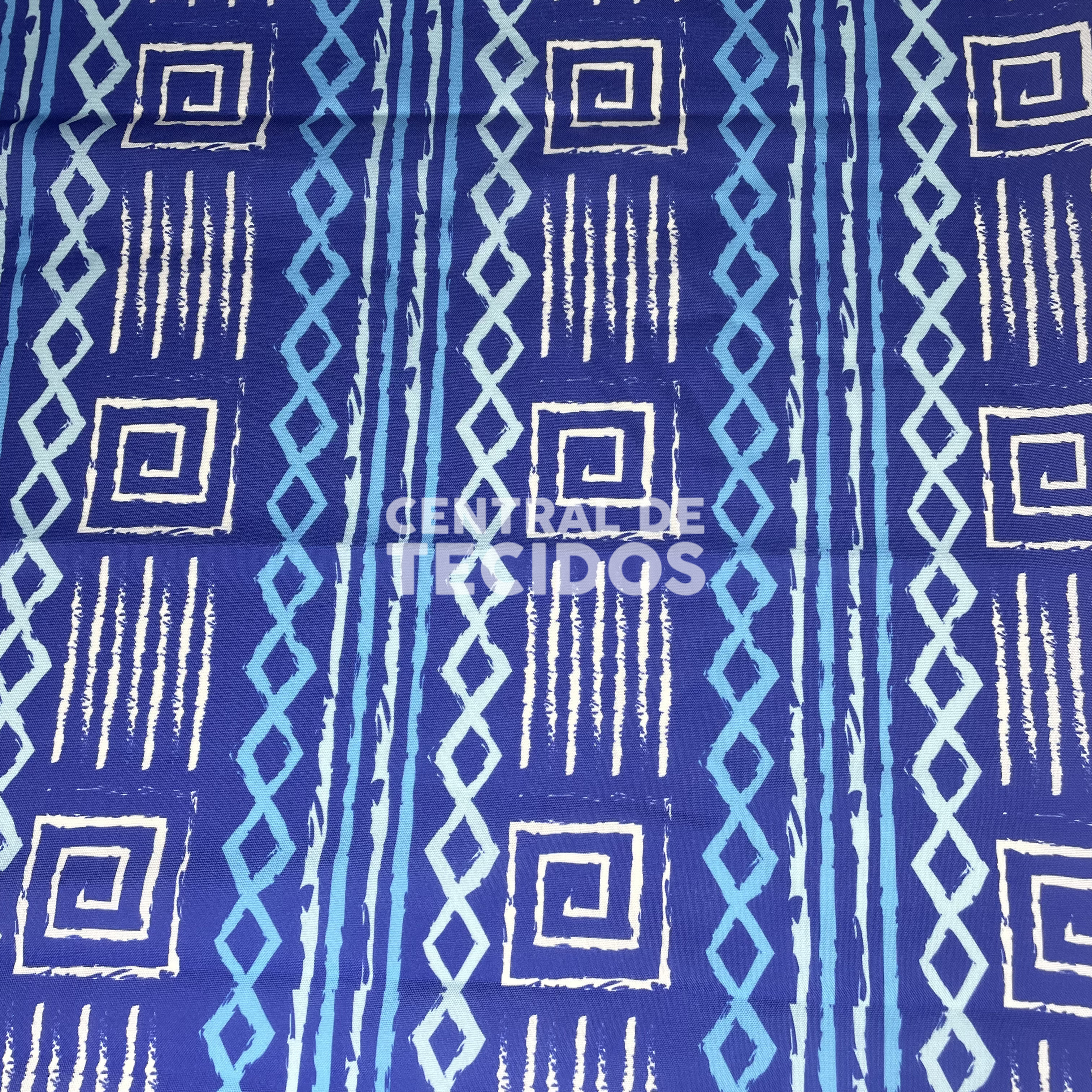 Oxford Digital Étnico Tribal Azul Forte