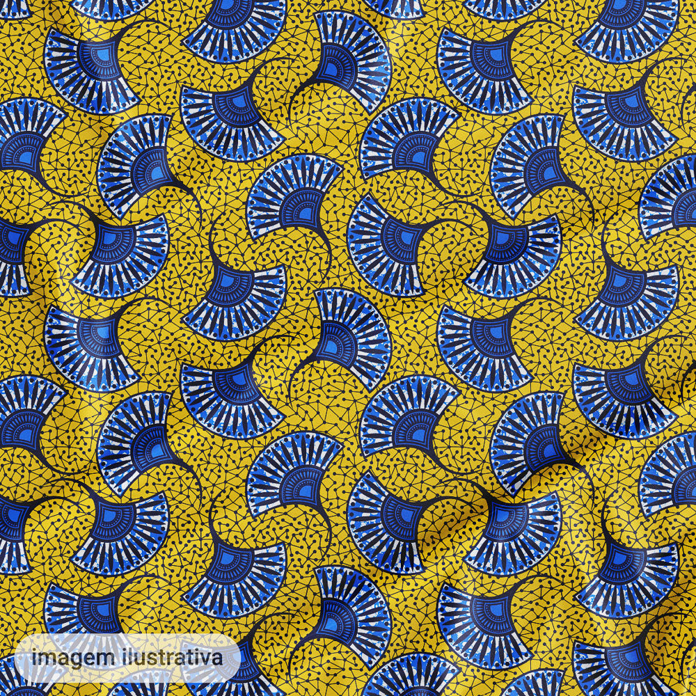 Oxford Digital Leque Azul e Amarelo