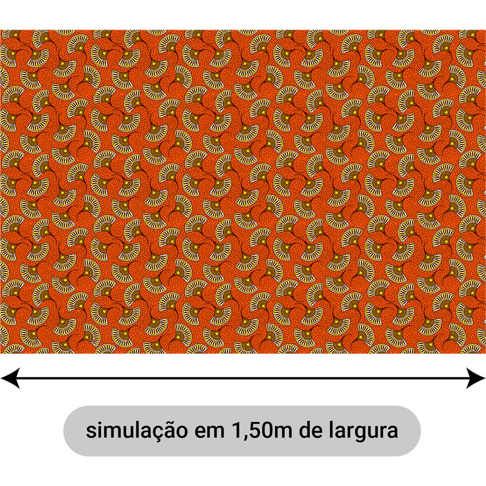 Oxford Digital Leque Laranja e Dourado