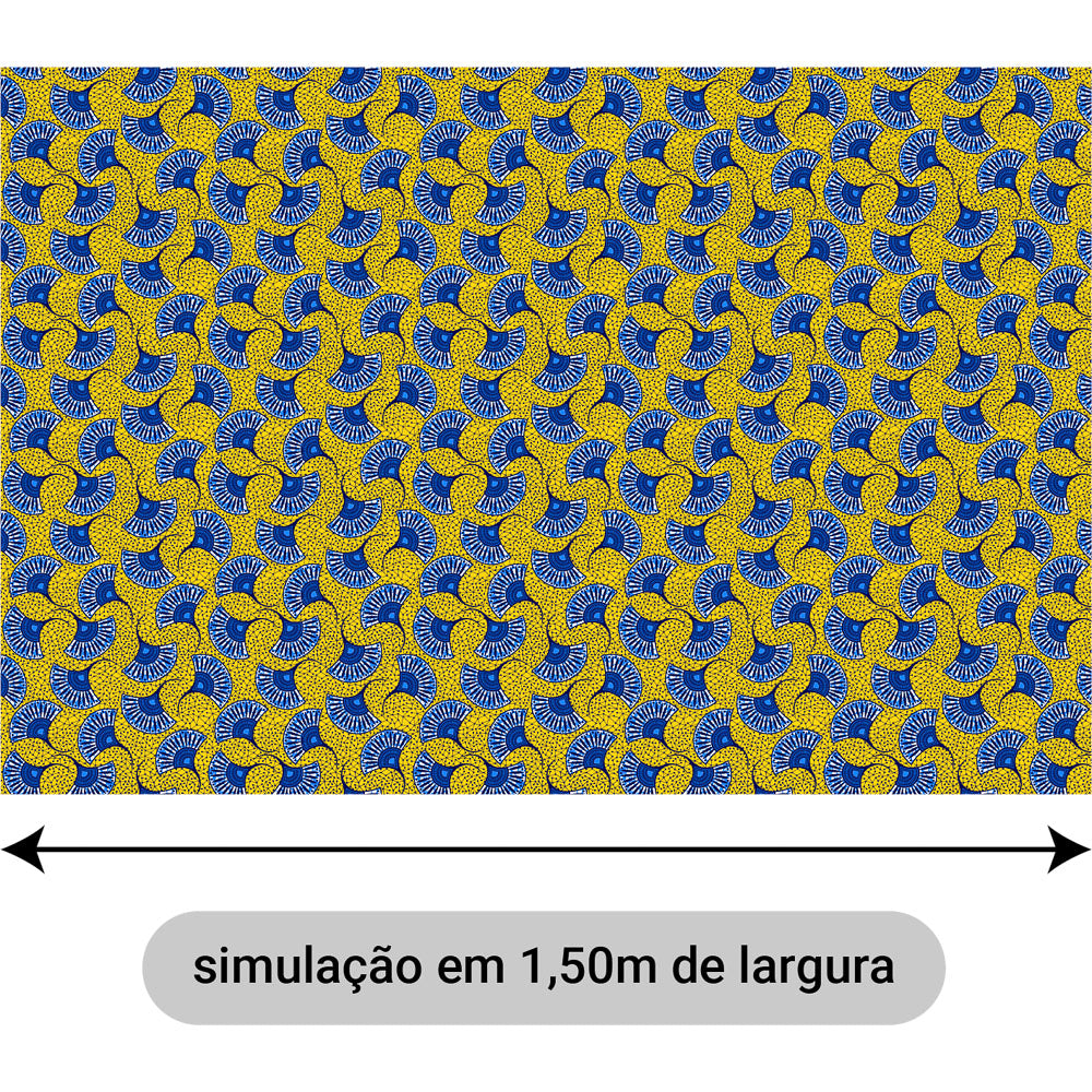 Oxford Digital Leque Azul e Amarelo