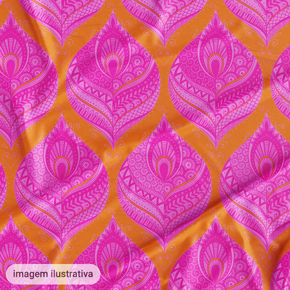Oxford Digital Indiano Rosa e Laranja