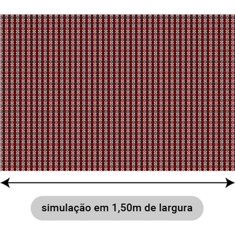 Oxford Digital Geométrico Mosaico Vermelho e Preto