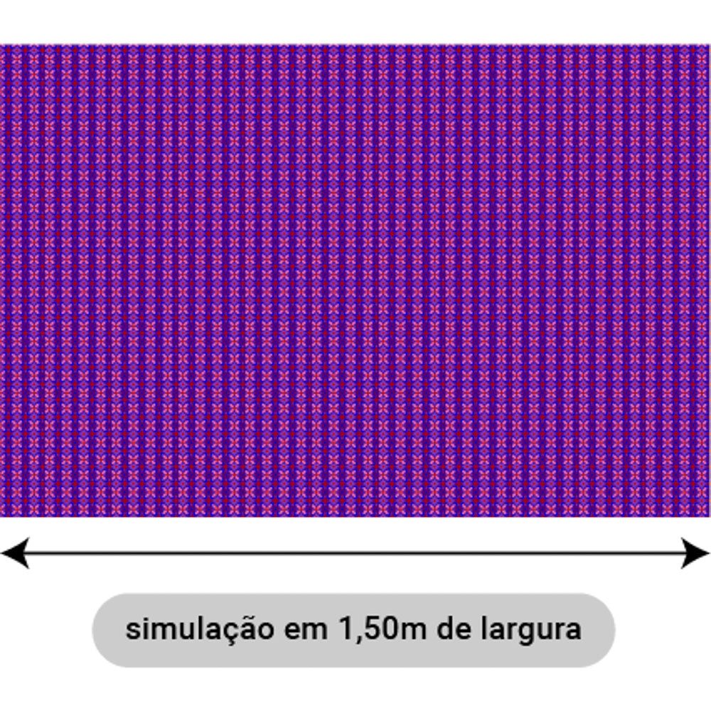 Oxford Digital Geométrico Mosaico Azul e Rosa