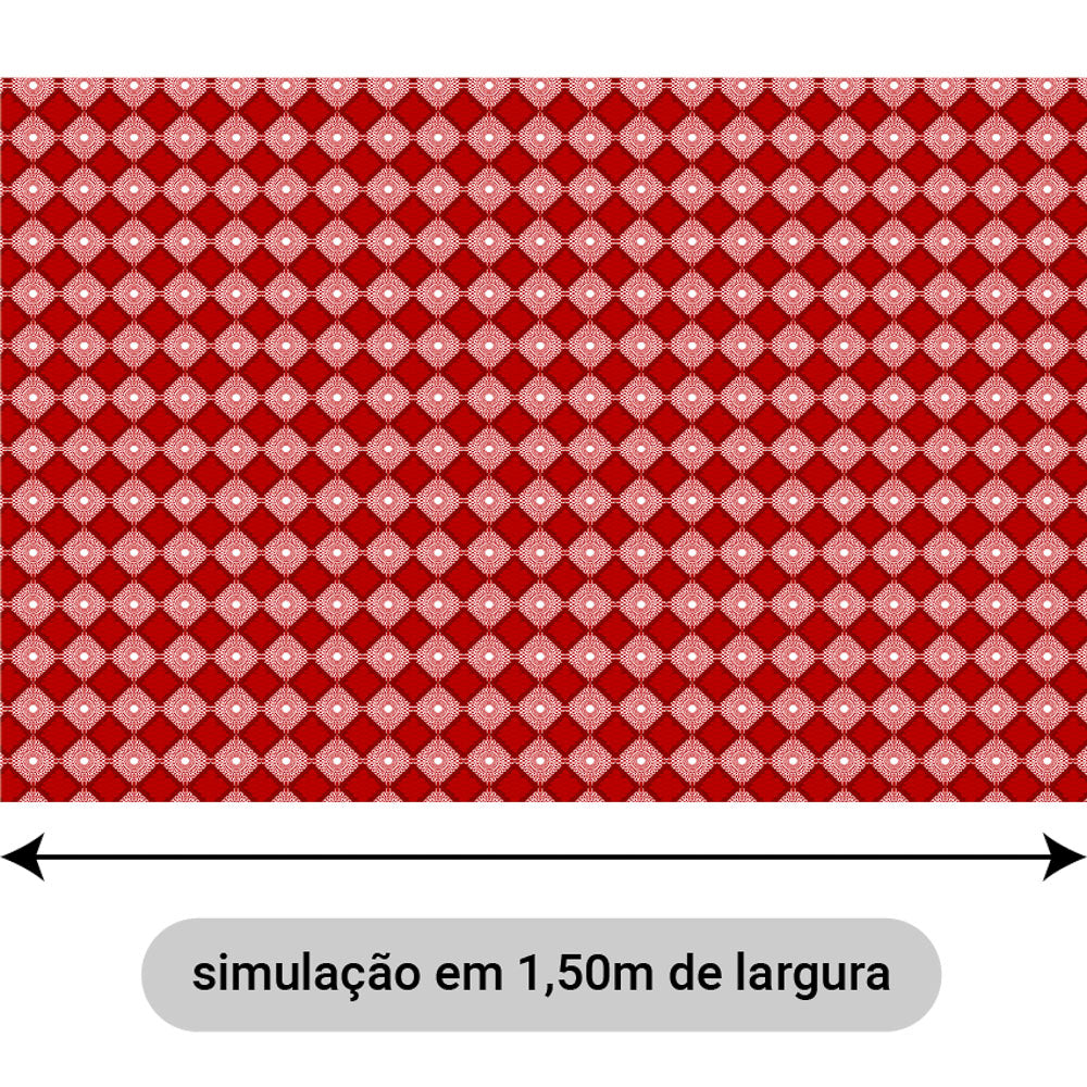 Oxford Digital Mosaico Branco e Vermelho