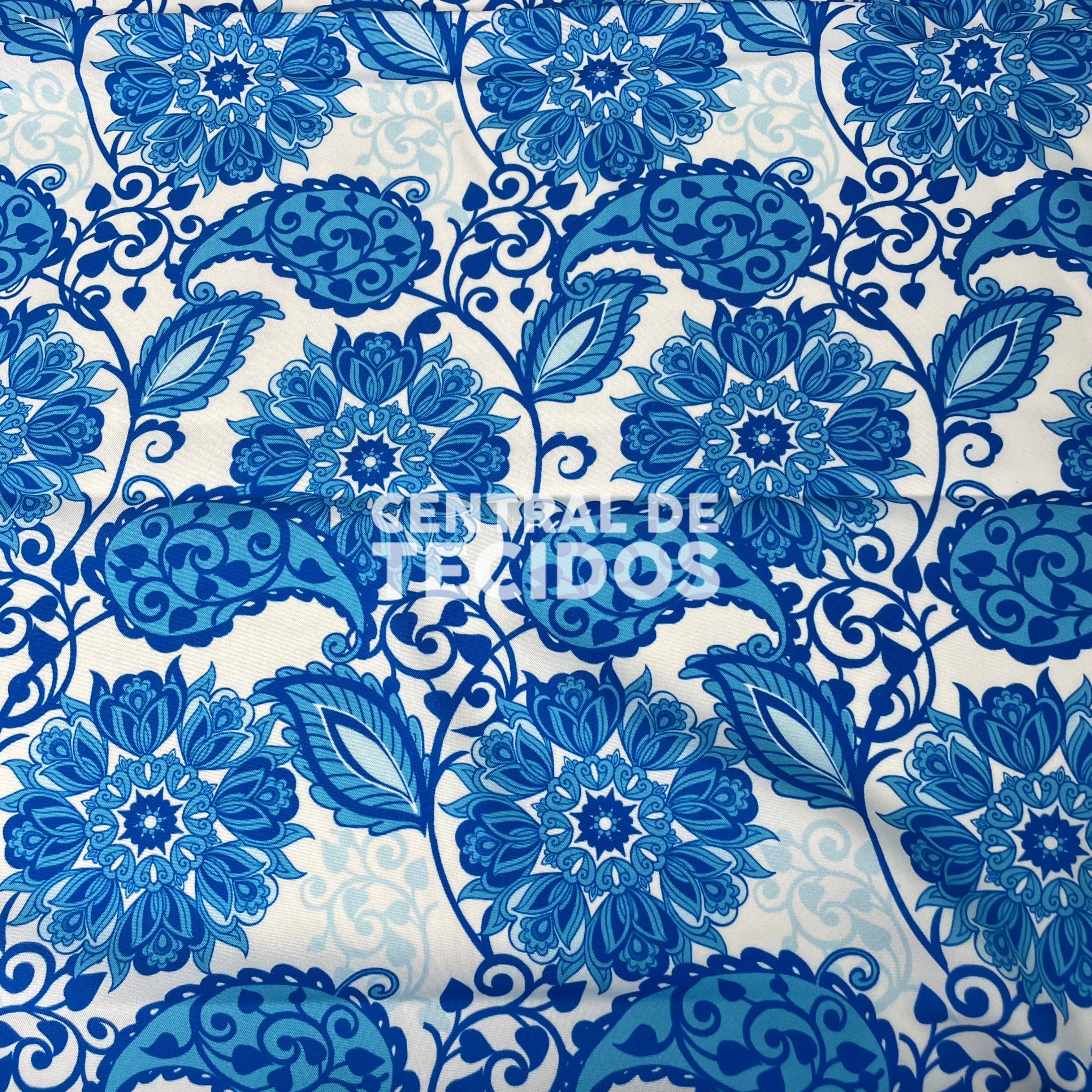 Oxford Digital Folk Flor Azul