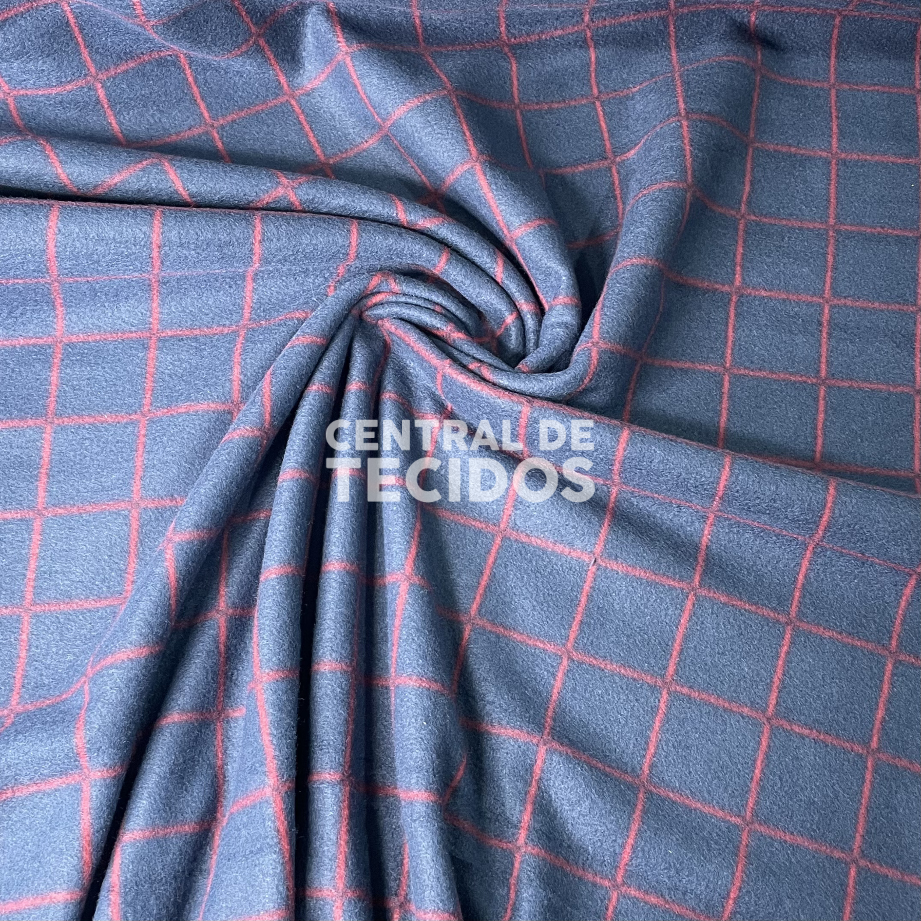 Soft Térmico Xadrez Azul Marinho e Vermelho
