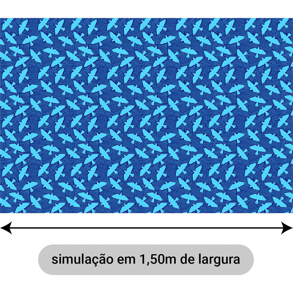 Oxford Digital Azul Pássaros