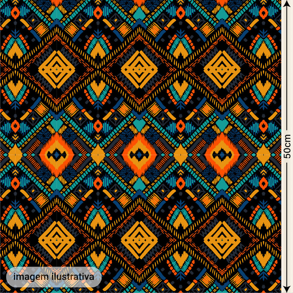 Oxford Digital Geométrico Tribal Colorido