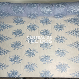 Tule Bordado Juliana Azul Bebê