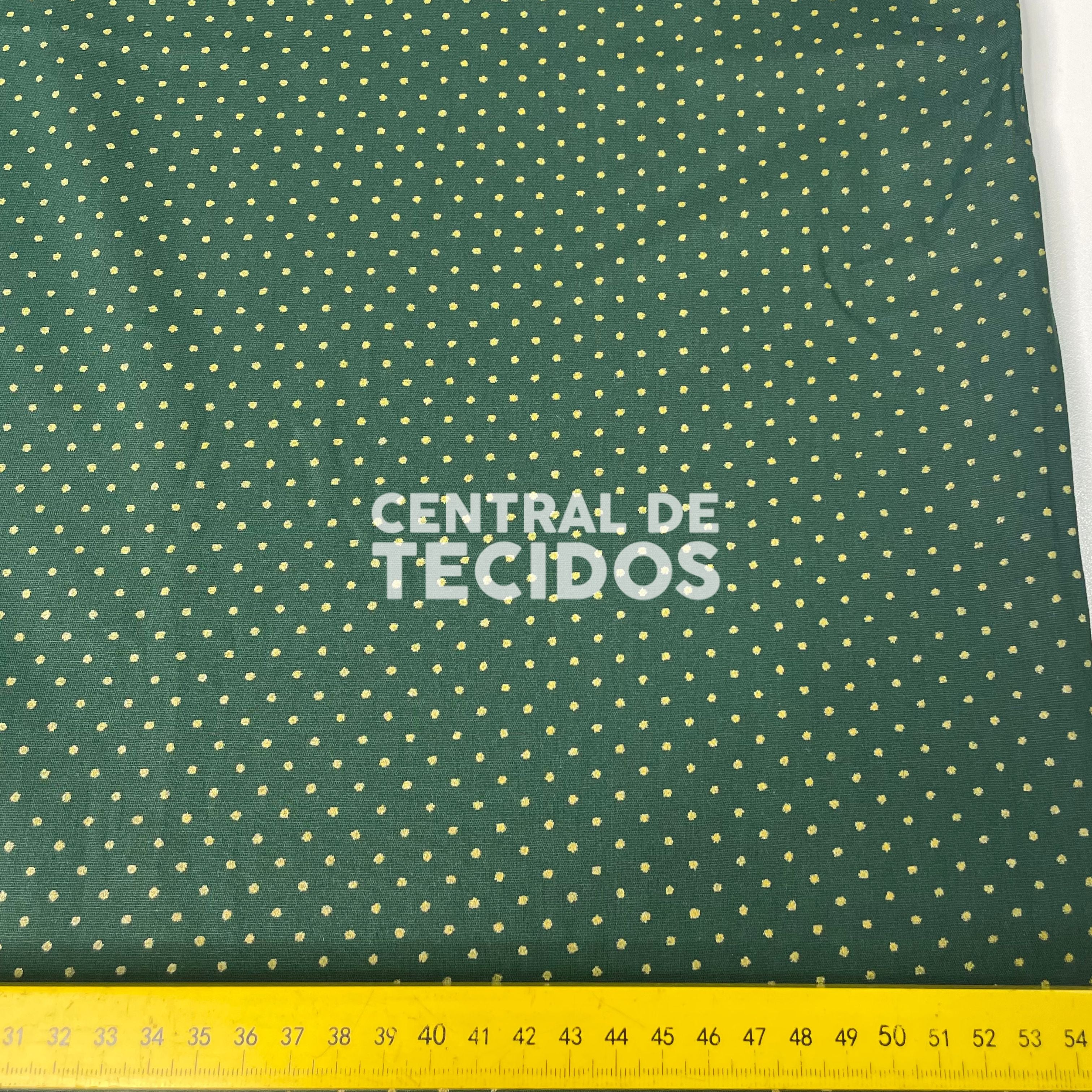 Tricoline Natalino Poás PP Dourado Fundo Verde