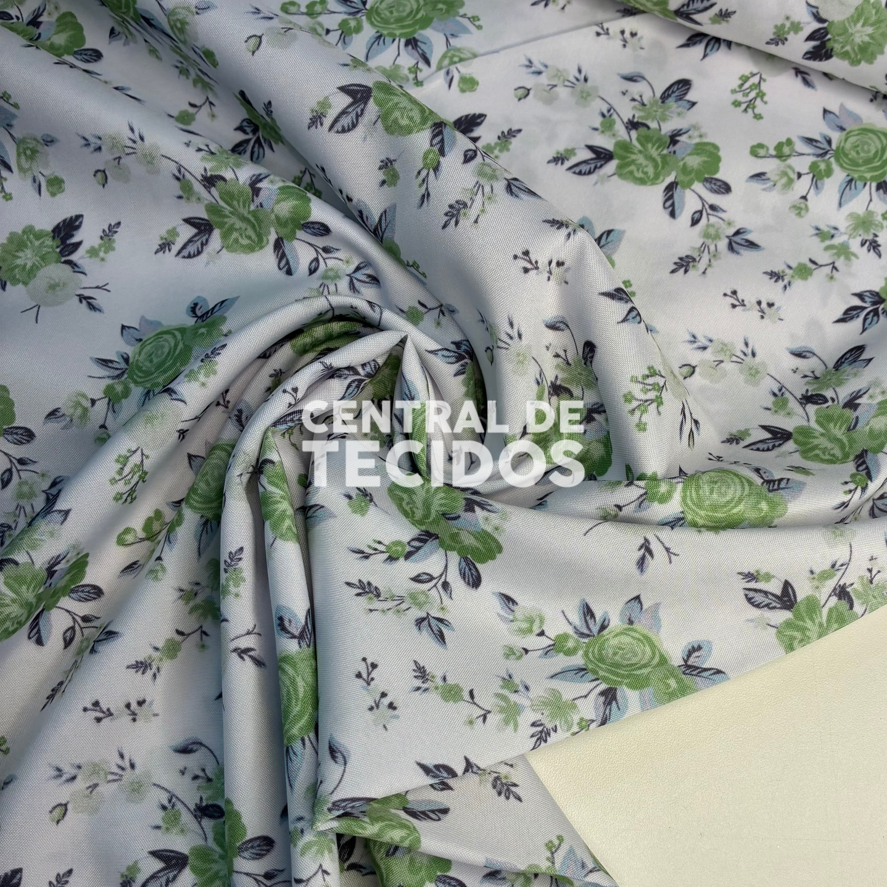 Oxfordine Digital Floral Verde e Azul