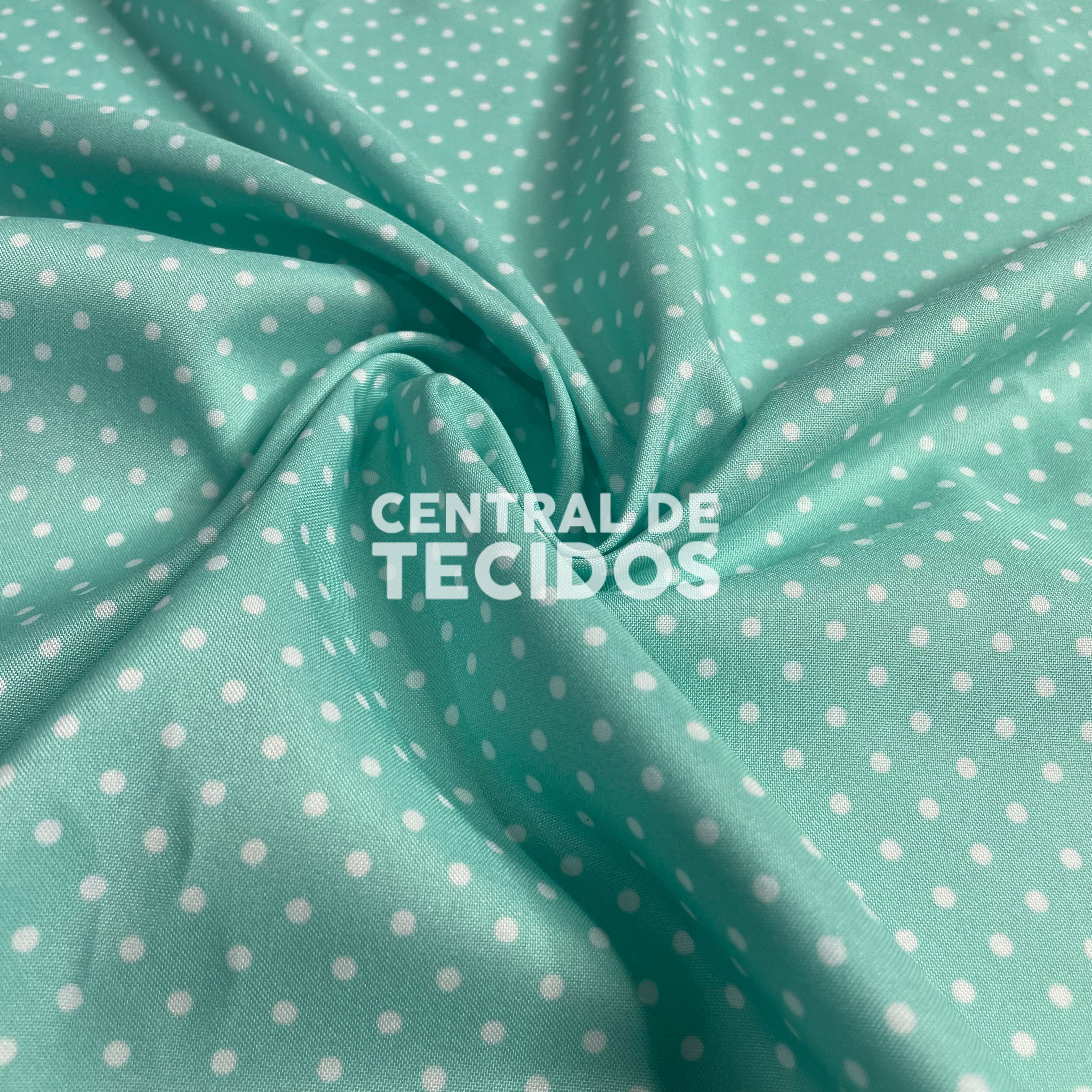 Oxfordine Digital Poá 3mm Fundo Verde Água