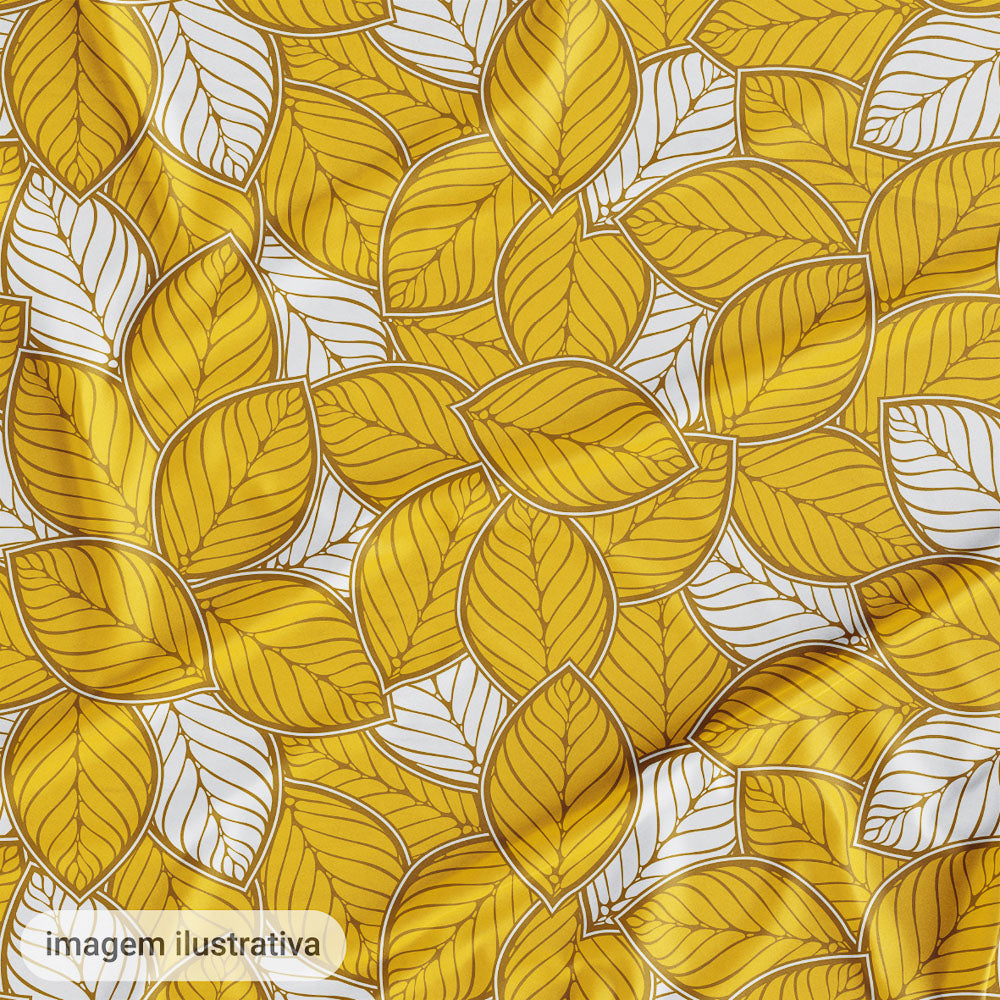 Oxford Digital Folhas Amarelo e Branco
