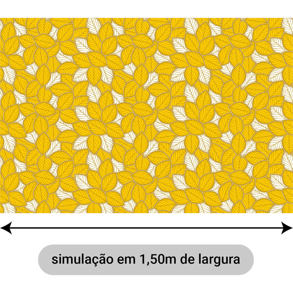 Oxford Digital Folhas Amarelo e Branco